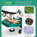 Microscópio óptico infantil - kit educacional científico experimento prático 1200X
