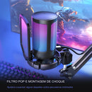 Microfone Condensador para jogos FIFINE USB, para PC PS4 PS5 MAC