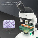 Microscópio óptico infantil - kit educacional científico experimento prático 1200X