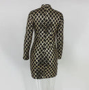 Women's Dress Sequins Round Neck Long Sleeve Nightclub Slim Dress Glitter Shiny Party Bodycon Fashion Dress High Quality