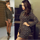Women's Dress Sequins Round Neck Long Sleeve Nightclub Slim Dress Glitter Shiny Party Bodycon Fashion Dress High Quality