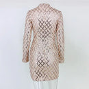 Women's Dress Sequins Round Neck Long Sleeve Nightclub Slim Dress Glitter Shiny Party Bodycon Fashion Dress High Quality