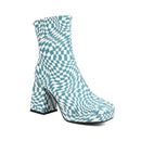 Botas femininas Vanguard com estampa quadriculada