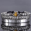Conjunto de Pulseiras de luxo masculino/ Pulseira aço inoxidável feito à mão