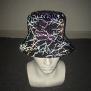 2024 Men Women Four Season Colorful Reflective Bucket Hat Y2K Harajuku Personality Printed High Street Cap gorras Рыбацкая шляпа