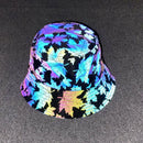 2024 Men Women Four Season Colorful Reflective Bucket Hat Y2K Harajuku Personality Printed High Street Cap gorras Рыбацкая шляпа