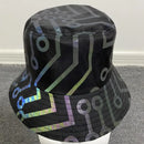 2024 Men Women Four Season Colorful Reflective Bucket Hat Y2K Harajuku Personality Printed High Street Cap gorras Рыбацкая шляпа