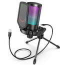Microfone Condensador para jogos FIFINE USB, para PC PS4 PS5 MAC