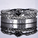 Conjunto de Pulseiras de luxo masculino/ Pulseira aço inoxidável feito à mão