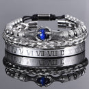 Conjunto de Pulseiras de luxo masculino/ Pulseira aço inoxidável feito à mão