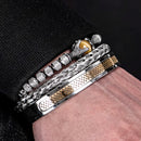 Conjunto de Pulseiras de luxo masculino/ Pulseira aço inoxidável feito à mão