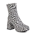 Botas femininas Vanguard com estampa quadriculada