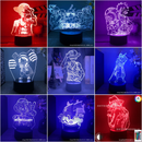 Lâmpada Led One Piece, Luffy  3d led nigh