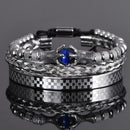 Conjunto de Pulseiras de luxo masculino/ Pulseira aço inoxidável feito à mão