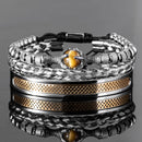 Conjunto de Pulseiras de luxo masculino/ Pulseira aço inoxidável feito à mão