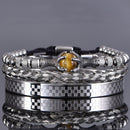 Conjunto de Pulseiras de luxo masculino/ Pulseira aço inoxidável feito à mão