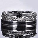 Conjunto de Pulseiras de luxo masculino/ Pulseira aço inoxidável feito à mão