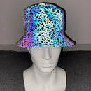 2024 Men Women Four Season Colorful Reflective Bucket Hat Y2K Harajuku Personality Printed High Street Cap gorras Рыбацкая шляпа