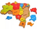 Mapa do Brasil Quebra-Cabeça Educativo Montessori 50x53cm