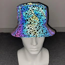 2024 Men Women Four Season Colorful Reflective Bucket Hat Y2K Harajuku Personality Printed High Street Cap gorras Рыбацкая шляпа