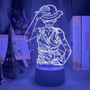 Lâmpada Led One Piece, Luffy  3d led nigh