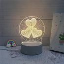 Luminária LED 3D, Candeeiro de mesa