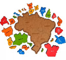Mapa do Brasil Quebra-Cabeça Educativo Montessori 50x53cm