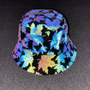 2024 Men Women Four Season Colorful Reflective Bucket Hat Y2K Harajuku Personality Printed High Street Cap gorras Рыбацкая шляпа