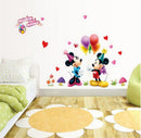 Adesivos de parede para o quarto infantil, aniversário (Mickey e Minnie Mouse,3D Cartoon) )