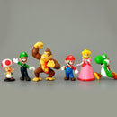 Super Mario Bros PVC Action Figure( Brinquedo e item de colecionador/6 unidades  3-7 cm )