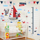 Adesivos de parede para o quarto infantil, aniversário (Mickey e Minnie Mouse,3D Cartoon) )