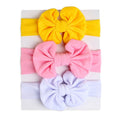 Conjunto com 3 tiaras macias para bebês (Vários estilos e cores)