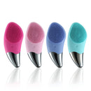 Mini escova de limpeza facial elétrica ultra-sônica ( Limpador facial de silicone para limpeza de poros profundos)