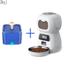 Robô dispensador automático para cães e gatos  3,5 litros comedouro bebedouro de 2 Litros(Gravação de voz)