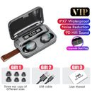 Fones de ouvido TWS (Bluetooth 5.0 Caixa de carregamento  2200 mAh , com microfone)