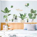 Adesivos de parede criativos, para casa e cozinha(Tema de flores,suculentas,bonsai em vaso)