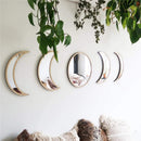 Espelho decorativo de parede/Variação do ciclo da lua / 5 peças