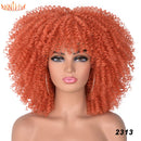 Cabelo curto Afro Kinky Curly com franja para (Você sempre única e estilosa) Multicolors
