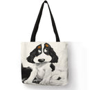 Bolsa reutilizável, casual, para armanezamento de compras, bolsa  personalizadas com estampas de  cachorros