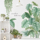 Adesivos de parede, p/sala de estar estilo nórdico, plantas tropicais (Decalques de parede de vinil ecológicos)
