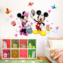 Adesivos de parede para o quarto infantil, aniversário (Mickey e Minnie Mouse,3D Cartoon) )
