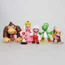 Super Mario Bros PVC Action Figure( Brinquedo e item de colecionador/6 unidades  3-7 cm )
