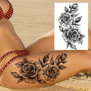 Tatuagens temporária de flores (Pintura de arte corporal sexy /Tatuagens de pernas e braço  / Tatuagem realista vários estilos,adesivo )