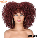 Cabelo curto Afro Kinky Curly com franja para (Você sempre única e estilosa) Multicolors
