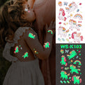 Tatuagem Luminosa para noite,adesivo temporário á Prova D' Água(Tatuagem flourescente)