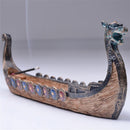 Queimador de Incenso, Retrô Barco do Dragão(Design Tradicional Chinês Esculpido à Mão)