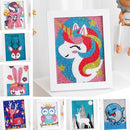 Pintura de diamante por números Kits para crianças unicórnio ,Coruja, alce cristal de strass ( Estimule  o lado artístico do seus filhos )