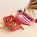 Lancheira de 1100ml para micro-ondas e bolsa (Recipiente de comida portátil de 2 camadas )
