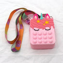Bolsa infantil colorida,Pop up, temas unicórnio ,frutas( Bolsa anti stress)