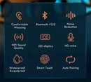 Fones de ouvido TWS (Bluetooth 5.0 Caixa de carregamento  2200 mAh , com microfone)
